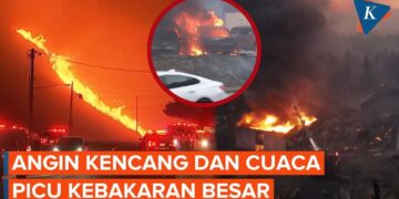 BADAI ANGIN SANTA ANA DAN IKLIM PICU KOBARAN API DI LA SULIT DIPADAMKAN
