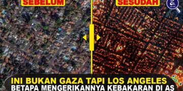 CITRA SATELIT TUNJUKKAN SEBELUM DAN SESUDAH KEBAKARAN DI HUTAN LA